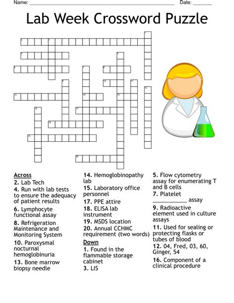 Lab week crossword puzzle answers. Things To Know About Lab week crossword puzzle answers. 